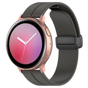 20mm Universal Flat Head Groove Folding Black Buckle Silicone Watch Band(Space Grey)