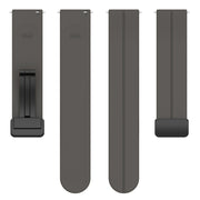 20mm Universal Flat Head Groove Folding Black Buckle Silicone Watch Band(Space Grey)