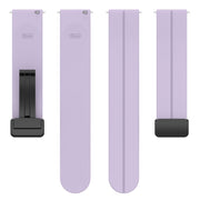 20mm Universal Flat Head Groove Folding Black Buckle Silicone Watch Band(Purple)