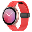 20mm Universal Flat Head Groove Folding Black Buckle Silicone Watch Band(Red) - Smart Wear by PMC TechLife | Online Shopping South Africa | PMC TechLife