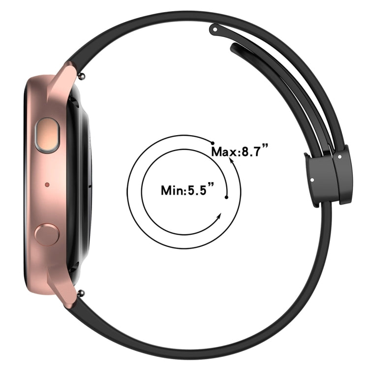 20mm Universal Flat Head Groove Folding Black Buckle Silicone Watch Band(Light Grey) - Smart Wear by PMC TechLife | Online Shopping South Africa | PMC TechLife