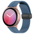 22mm Universal Flat Head Groove Folding Black Buckle Silicone Watch Band(Blue) - Smart Wear by PMC TechLife | Online Shopping South Africa | PMC TechLife