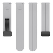 22mm Universal Flat Head Groove Folding Black Buckle Silicone Watch Band(Light Grey)
