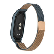 For Xiaomi Mi Band 8 Integrated Metal Case + Milanese Magnetic Watch Band(Gold Grey)
