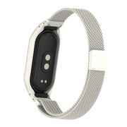 For Xiaomi Mi Band 8 Integrated Metal Case + Milanese Magnetic Watch Band(Beige)