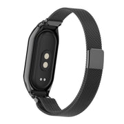 For Xiaomi Mi Band 8 Integrated Metal Case + Milanese Magnetic Watch Band(Black)