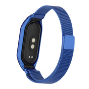For Xiaomi Mi Band 8 Integrated Metal Case + Milanese Magnetic Watch Band(Blue)