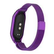 For Xiaomi Mi Band 8 Integrated Metal Case + Milanese Magnetic Watch Band(Purple)