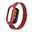 For Xiaomi Mi Band 8 Integrated Metal Case + Milanese Magnetic Watch Band(Red) - Smart Wear by PMC TechLife | Online Shopping South Africa | PMC TechLife