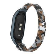 For Xiaomi Mi Band 8 Integrated Metal Case + Milanese Magnetic Watch Band(Brown)