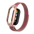 For Xiaomi Mi Band 8 Integrated Metal Case + Milanese Magnetic Watch Band(Rose+Pink) - Smart Wear by PMC TechLife | Online Shopping South Africa | PMC TechLife