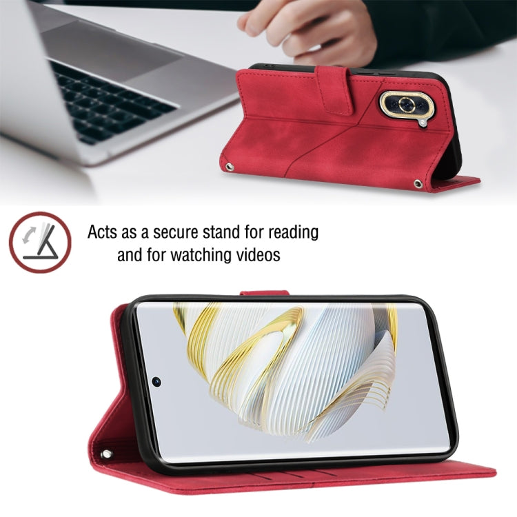 For Huawei nova 10 Skin-feel Embossed Leather Phone Case(Red) - free shipping - PMC TechLife - Order now!
