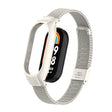 For Xiaomi Mi Band 8 Integrated Metal Case + Steel Mesh Buckle Watch Band(Beige) - Smart Wear by PMC TechLife | Online Shopping South Africa | PMC TechLife