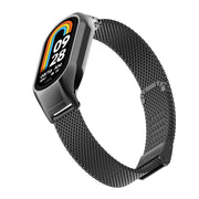 For Xiaomi Mi Band 8 Integrated Metal Case + Steel Mesh Buckle Watch Band(Black)