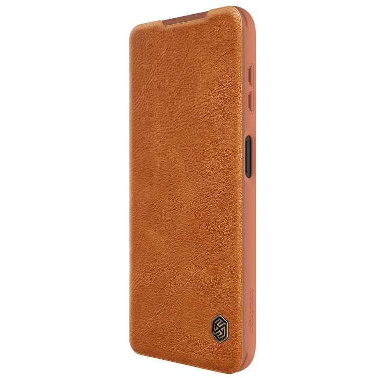 For Samsung Galaxy A14 4G NILLKIN QIN Series Pro Sliding Camera Cover Design Leather Phone Case(Brown) - Galaxy Phone Cases by NILLKIN | Online Shopping South Africa | PMC TechLife | Buy Now Pay Later Mobicred