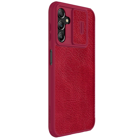 For Samsung Galaxy A14 4G NILLKIN QIN Series Pro Sliding Camera Cover Design Leather Phone Case(Red)