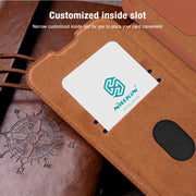 For Samsung Galaxy A14 4G NILLKIN QIN Series Pro Sliding Camera Cover Design Leather Phone Case(Red)