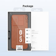 For Samsung Galaxy A14 4G NILLKIN QIN Series Pro Sliding Camera Cover Design Leather Phone Case(Red)