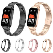 For Redmi Band 2 Three-bead Metal Watch Band(Rose Gold)