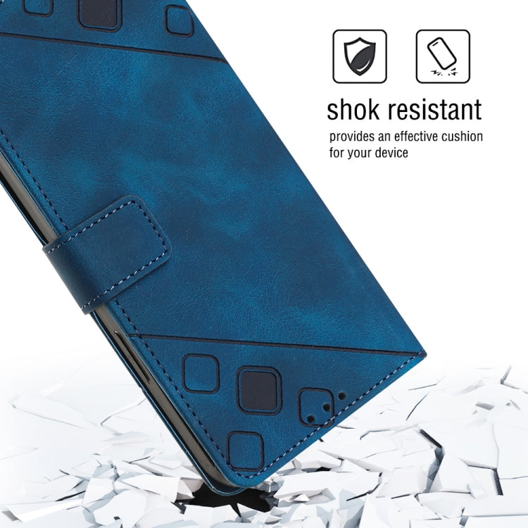 For Honor X6 / X8 5G Skin-feel Embossed Leather Phone Case(Blue)