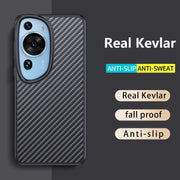 For Huawei P60 Art wlons Magsafe Carbon Fiber Kevlar TPU Phone Case(Black)
