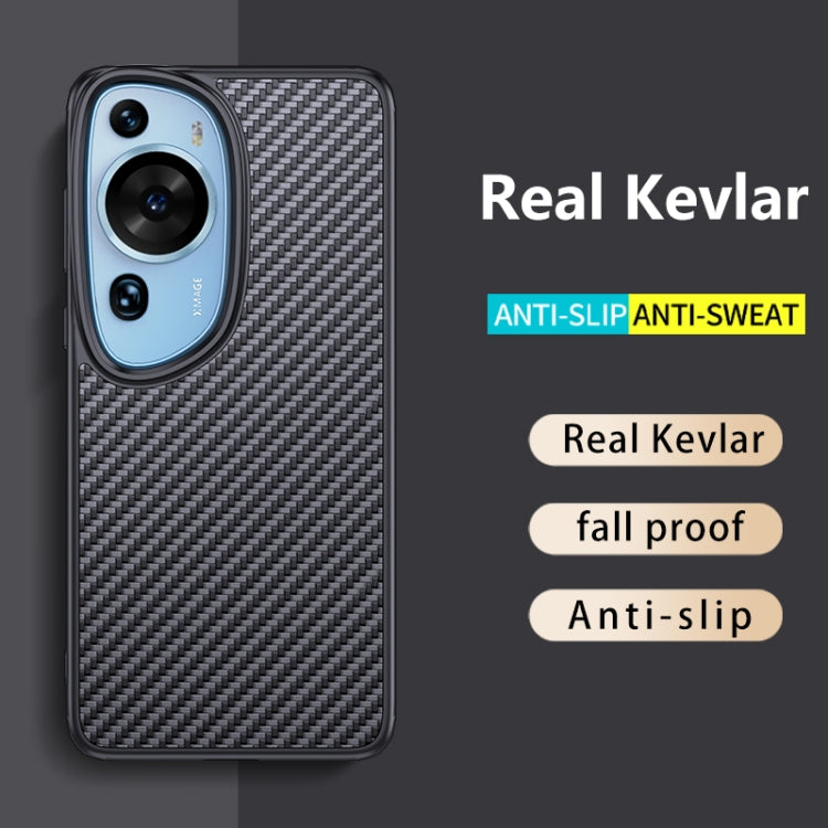 For Huawei P60 Art wlons Magsafe Carbon Fiber Kevlar TPU Phone Case(Black)