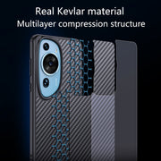 For Huawei P60 Art wlons Magsafe Carbon Fiber Kevlar TPU Phone Case(Black)
