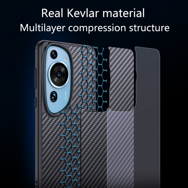 For Huawei P60 Art wlons Magsafe Carbon Fiber Kevlar TPU Phone Case(Black)
