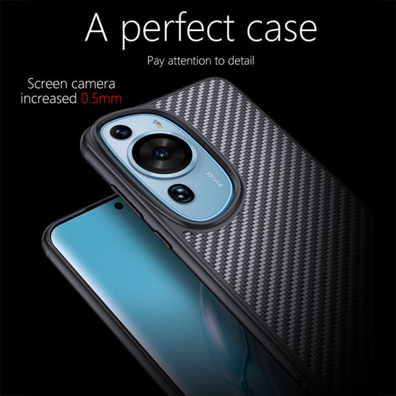 For Huawei P60 Art wlons Magsafe Carbon Fiber Kevlar TPU Phone Case(Black)