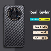 For Huawei Mate 50 Pro wlons Magsafe Carbon Fiber Kevlar TPU Phone Case(Black)