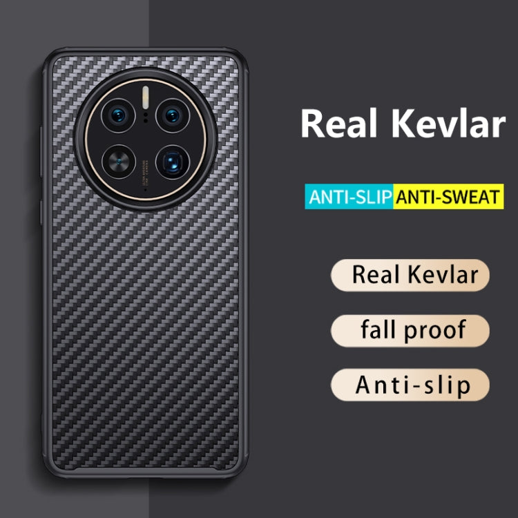 For Huawei Mate 50 Pro wlons Magsafe Carbon Fiber Kevlar TPU Phone Case(Black)