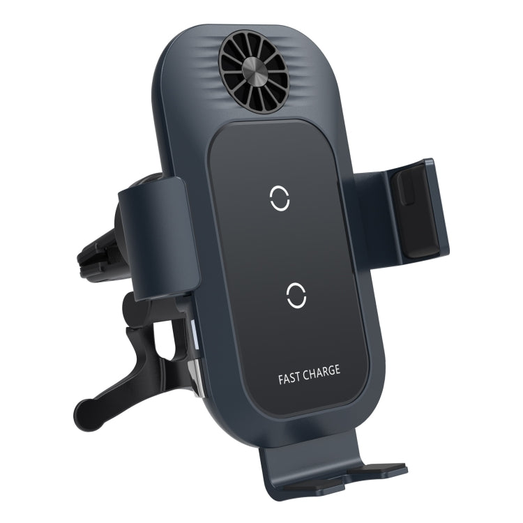 For Samsung Galaxy Z Flip4 / 3 C35 Fan Cooling Dual Coil Car Phone Holder Wireless Charger - Wireless Charger Holders by PMC TechLife | Online Shopping South Africa | PMC TechLife