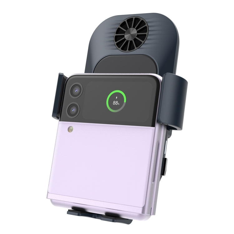 For Samsung Galaxy Z Flip4 / 3 C35 Fan Cooling Dual Coil Car Phone Holder Wireless Charger - Wireless Charger Holders by PMC TechLife | Online Shopping South Africa | PMC TechLife