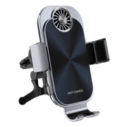 For Samsung Galaxy Z Flip4 / 3 C36 Fan Cooling Dual Coil Car Phone Holder Wireless Charger
