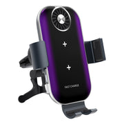 For Samsung Galaxy Z Flip4 / 3 C37 Fan Cooling Dual Coil Car Phone Holder Wireless Charger
