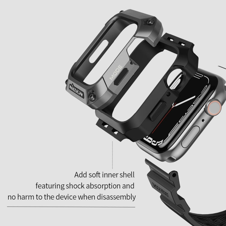 NILLKIN Ruidong Series Alloy + TPU Integrated Watch Band For Apple Watch Series 8&7 45mm(Black)