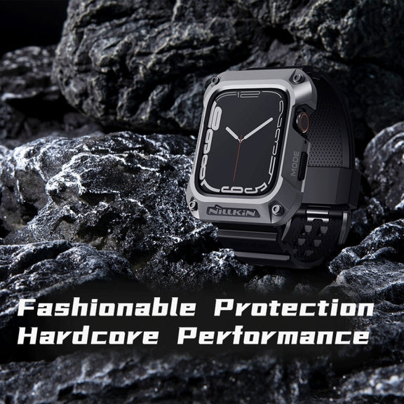 NILLKIN Ruidong Series Alloy + TPU Integrated Watch Band For Apple Watch Series 8&7 45mm(Black)