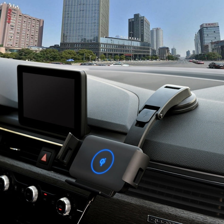 For Samsung Galaxy Z Fold4 / 3 S1 Car Horizontal Navigation Phone Holder Wireless Charger(Black)