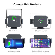 For Samsung Galaxy Z Fold4 / 3 S7 Dual Coil Car Phone Holder Wireless Charger