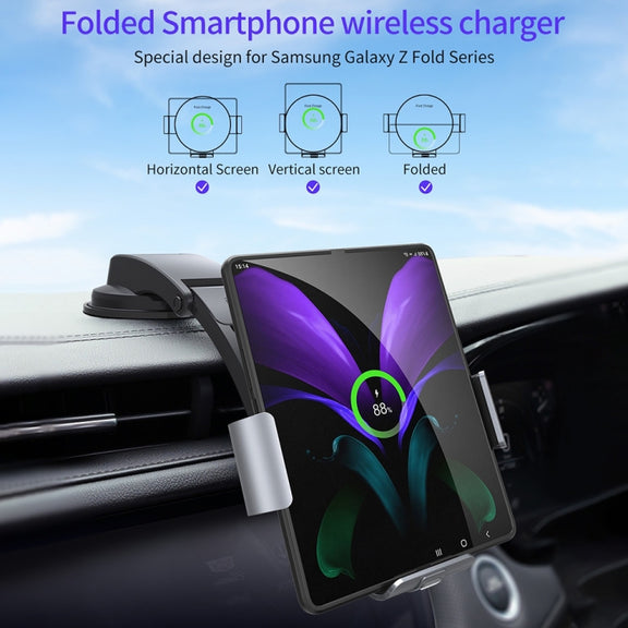 For Samsung Galaxy Z Fold4 / 3 S9 Dual Coil Car Phone Holder Wireless Charger