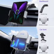 For Samsung Galaxy Z Fold4 / 3 S9 Dual Coil Car Phone Holder Wireless Charger