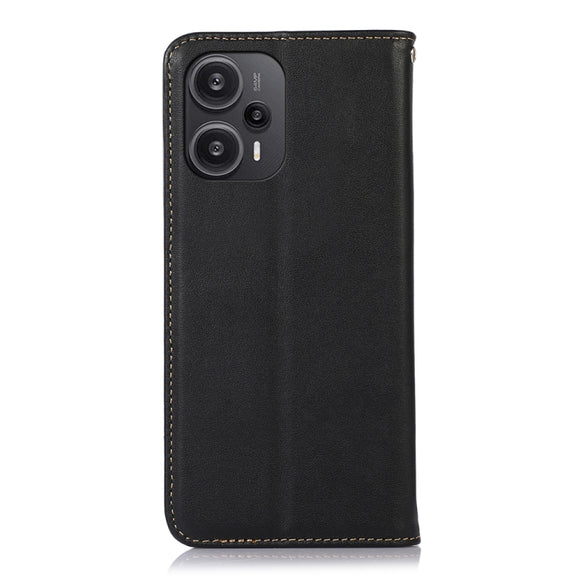 For Xiaomi Redmi Note 12 Turbo 5G KHAZNEH Nappa Top Layer Cowhide Leather Phone Case(Black)
