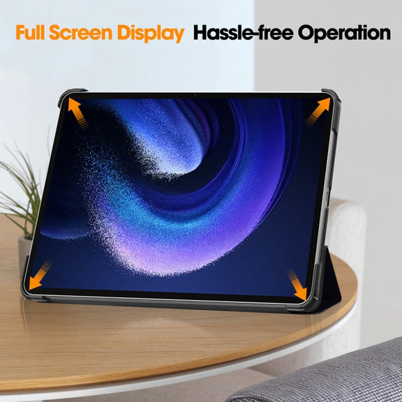 For Xiaomi Pad 6 / 6 Pro Custer Painted 3-Fold Stand Leather Smart Tablet Case(Big Eye ME)