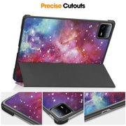 For Xiaomi Pad 6 / 6 Pro Custer Painted 3-Fold Stand Leather Smart Tablet Case(Milky Way)
