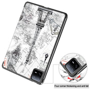 For Xiaomi Pad 6 / 6 Pro Custer Painted 3-Fold Stand Leather Smart Tablet Case(Retro Eiffel Tower)