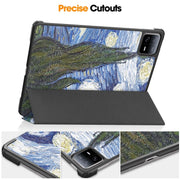 For Xiaomi Pad 6 / 6 Pro Custer Painted 3-Fold Stand Leather Smart Tablet Case(Starry Sky)
