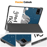 For Xiaomi Pad 6 / 6 Pro Custer Painted 3-Fold Stand Leather Smart Tablet Case(Lazy Cat)