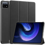 For Xiaomi Pad 6 / 6 Pro Custer Texture 3-Fold Holder Leather Smart Tablet Case(Black)