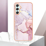For Samsung Galaxy A24 Electroplating Marble Dual-side IMD Phone Case(Rose Gold 005)