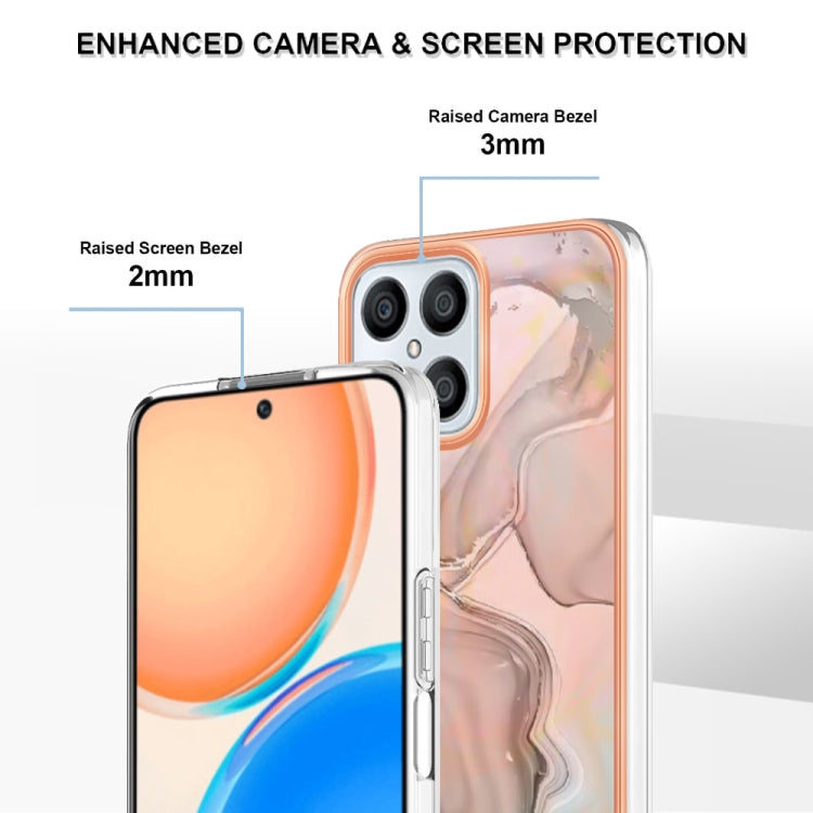 For Honor X8 4G Electroplating Marble Dual-side IMD Phone Case(Rose Gold 015) - free shipping - PMC TechLife - Order now!